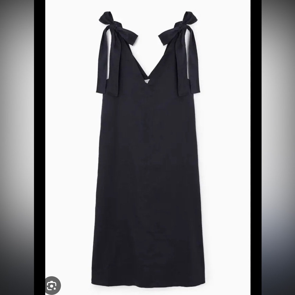 NWT Cos bow tie linen midi dress